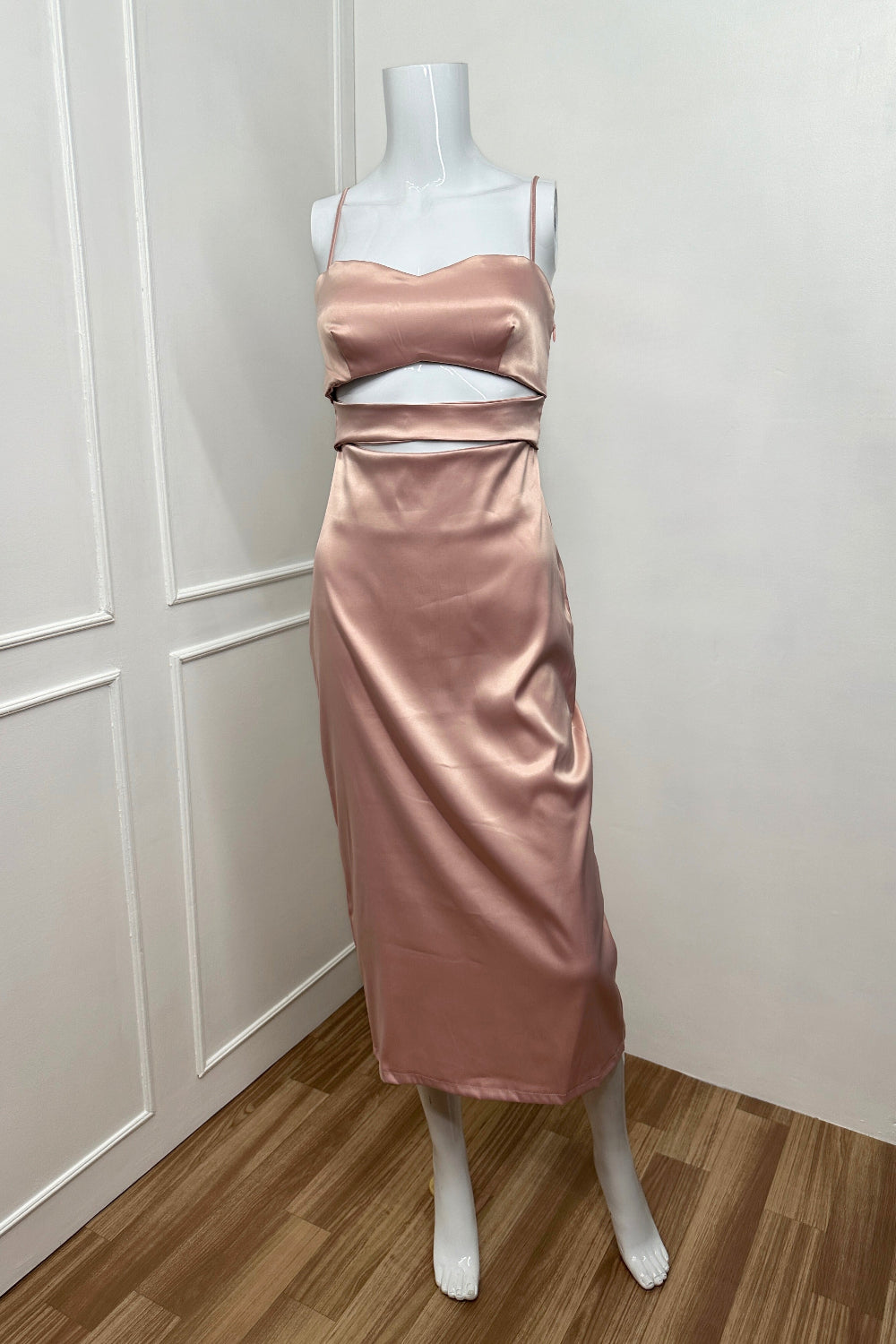 Natalia Satin Dress - Pink