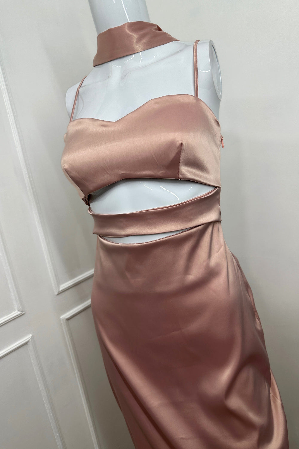 Natalia Satin Dress - Pink
