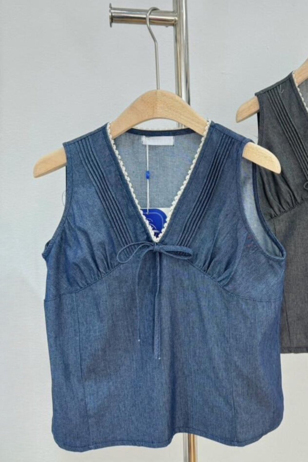 Suzy Denim Top - Dark Blue