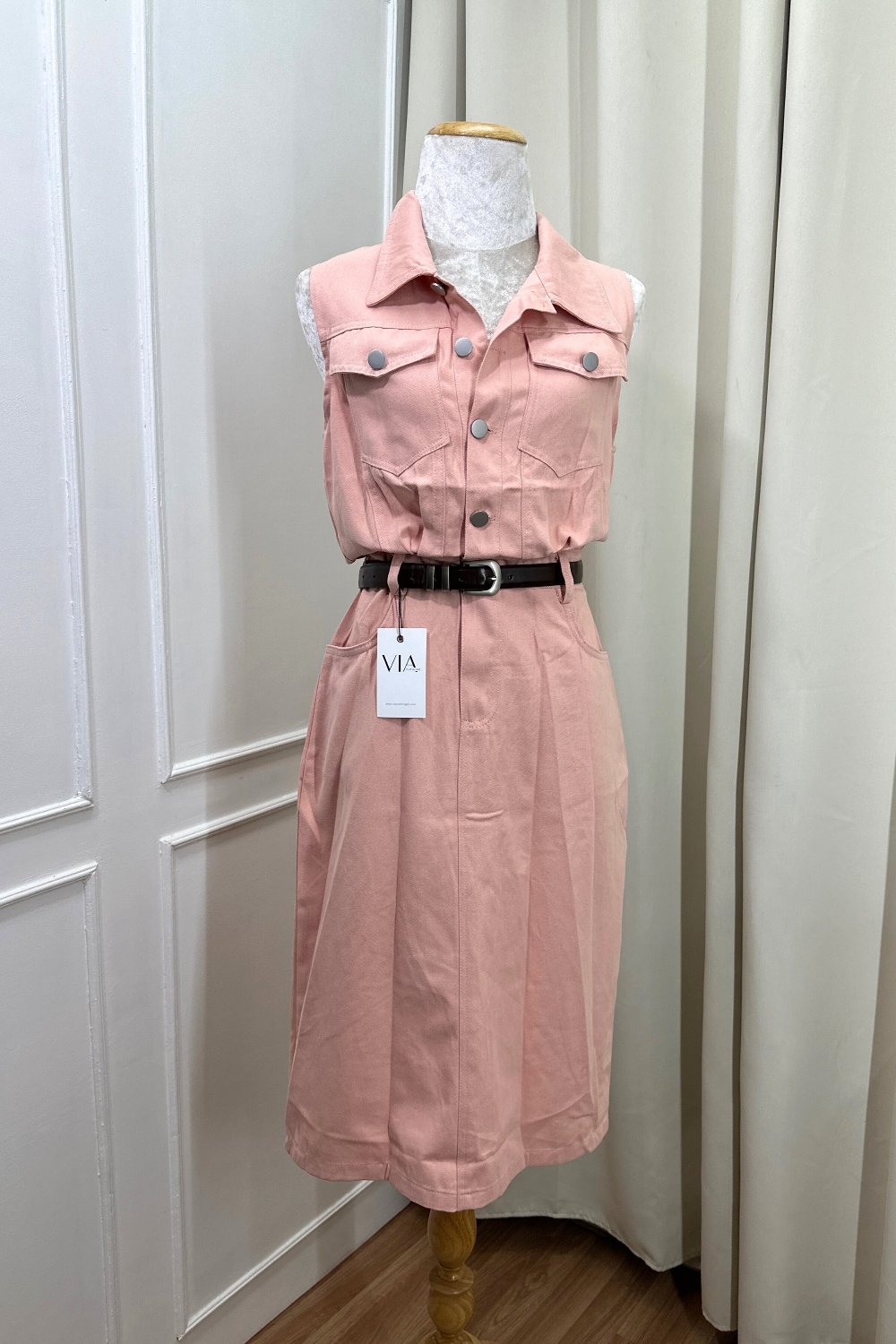 Gwen Midi Shirt Dress - Pink