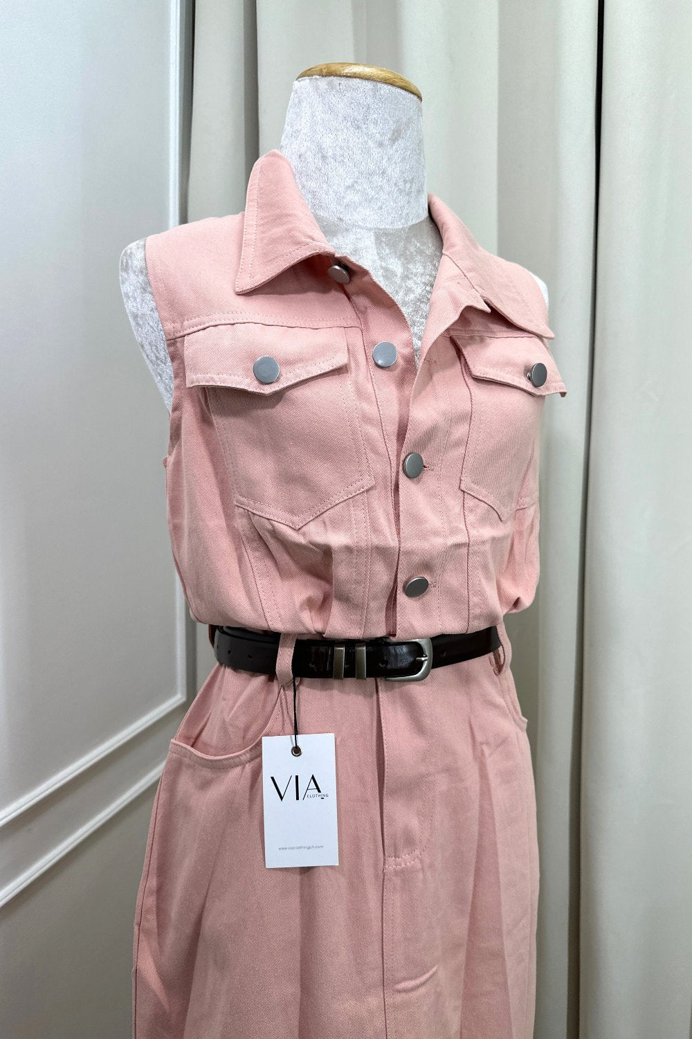 Gwen Midi Shirt Dress - Pink