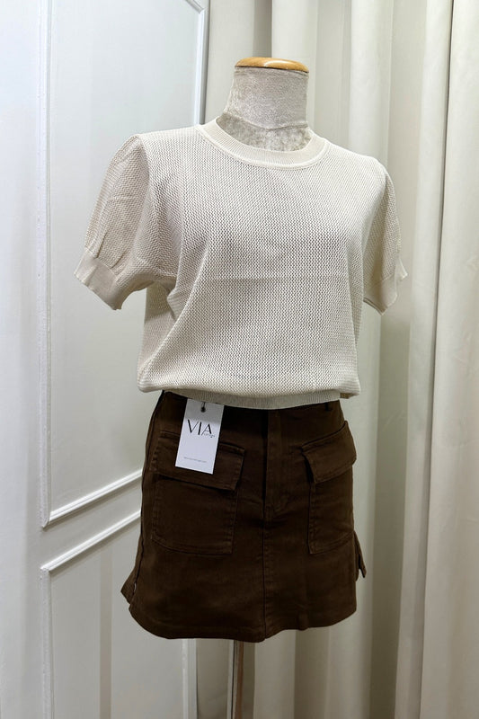 Iris Knit Top - Beige